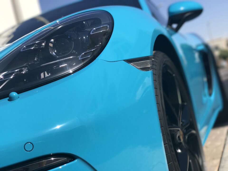 Miami blue sportscar