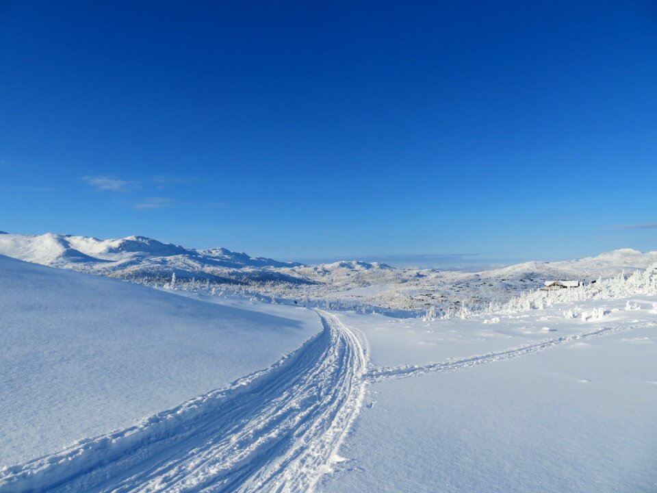 Winter the ski trail mountain