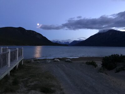 Moon kiteboarding photo