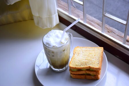 Bubble milk sandwich snack photo