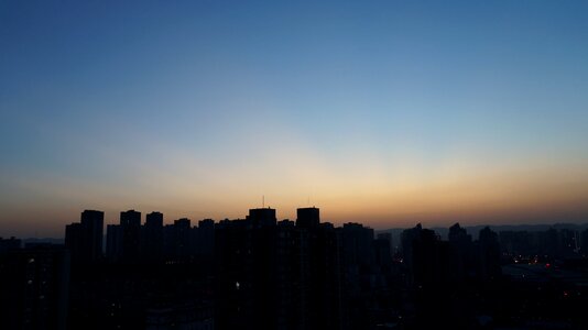 Sunset afterglow city