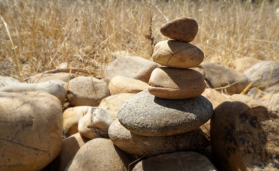 Zen stone garden pebbles