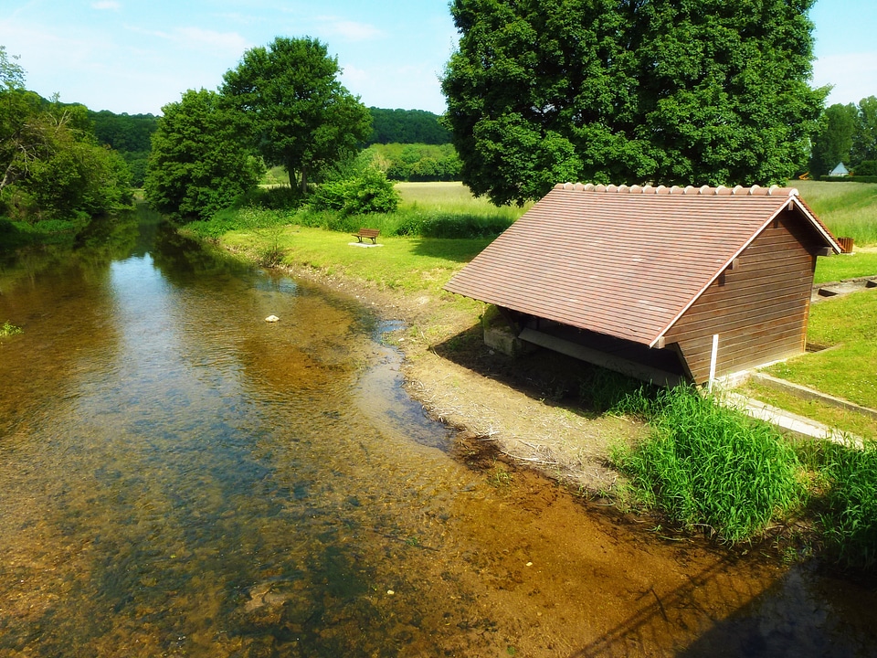 Stream water reflections