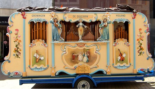 Front side barrel organ musical instrument photo