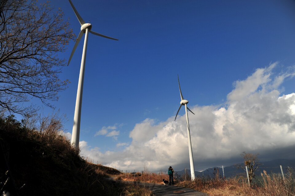 Wind turbine sky landscape