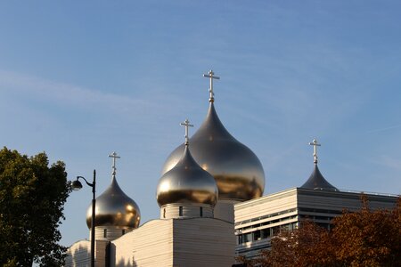 Paris orthodox church cupolas photo