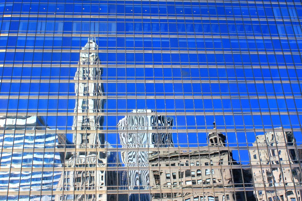 Reflection skyscraper mirror
