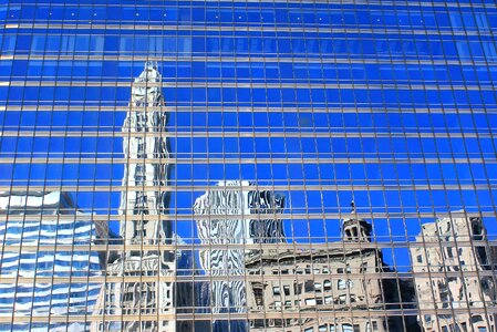Reflection skyscraper mirror