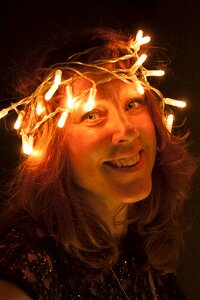 Christmas light chain woman