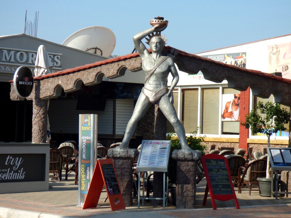 Greece bar the statue of