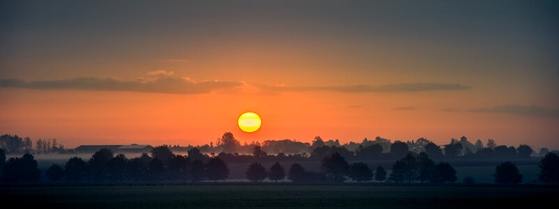 Morning orange fog photo