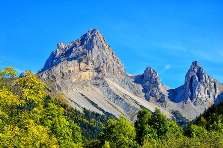 Panoramic views alps mountain ranges photo