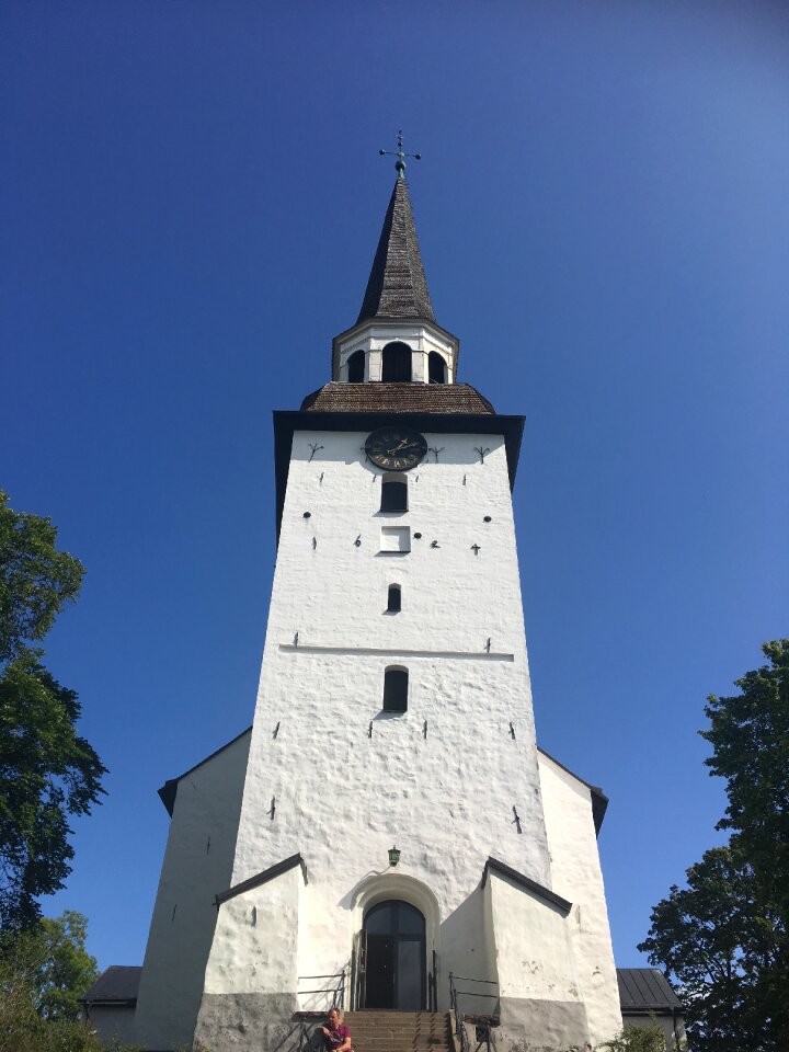 Church mariefred the bright summer sky