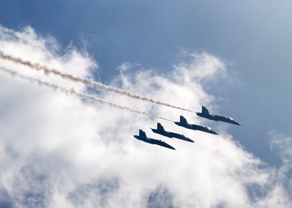 Air show aerial demonstration view
