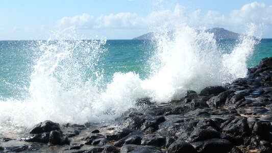 Tropical mayotte black rock photo