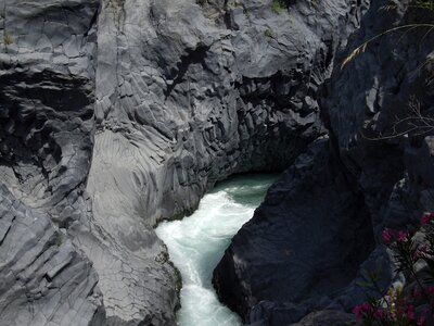 Volcanic rock river nature photo