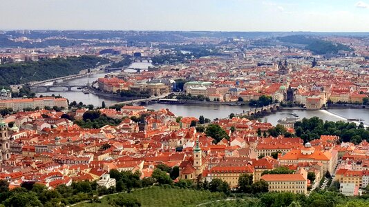Prague bridges historic center