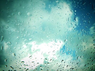 Wet glass window photo