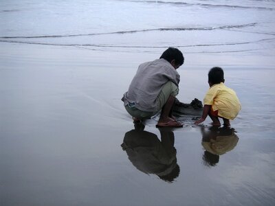 Father son mirroring photo