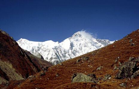 Mountain peak trekking photo