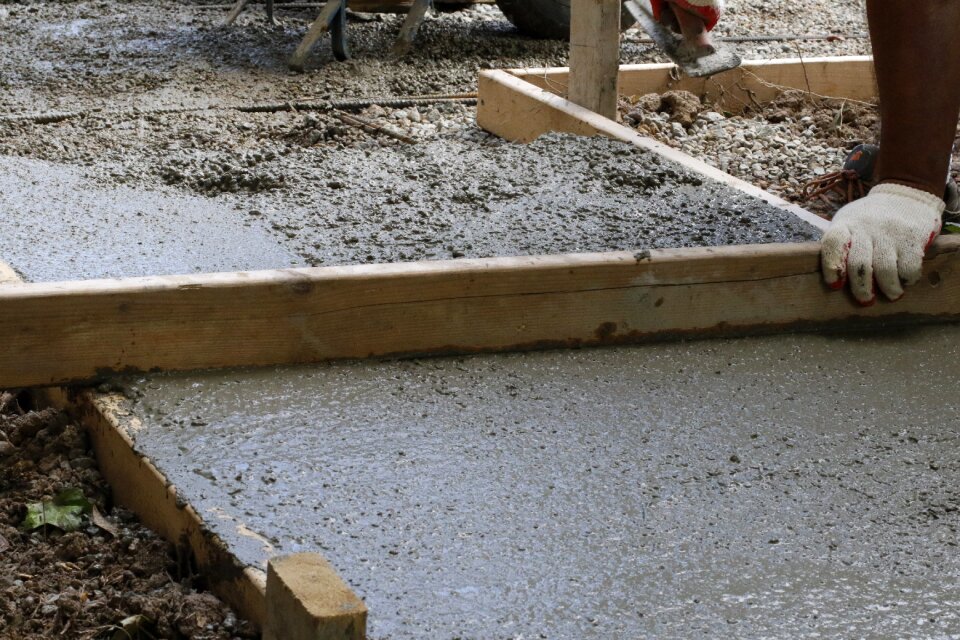 Concrete work pool installation concrete smooth