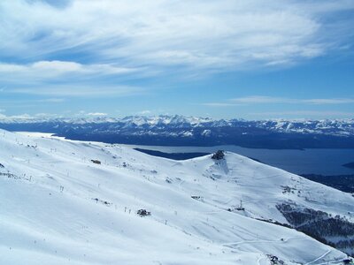Winter snowy landscape ski photo
