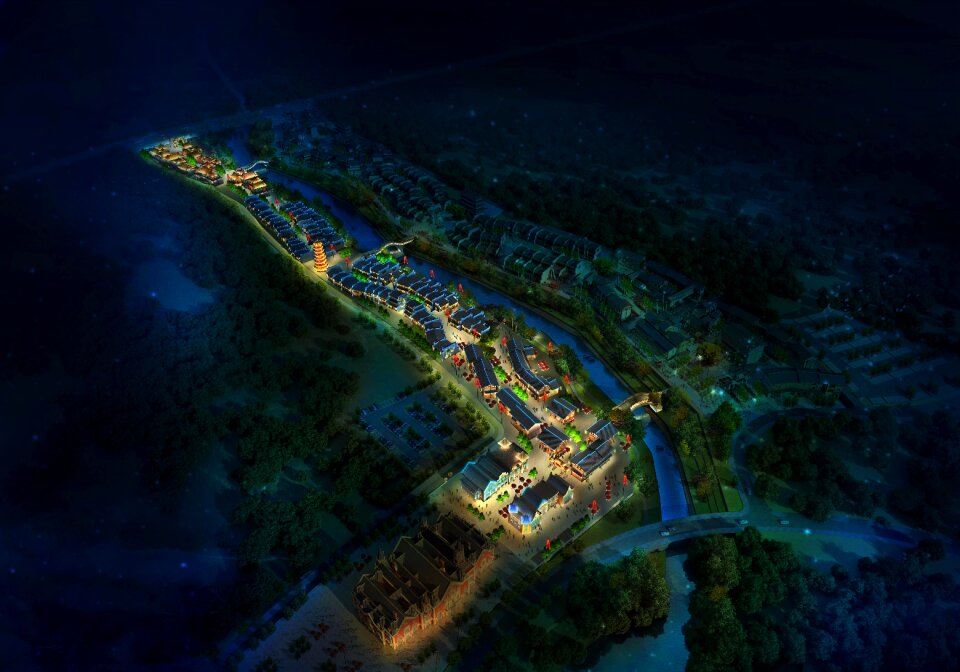 Commercial street night view effect picture