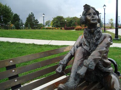 Park bench sculpture