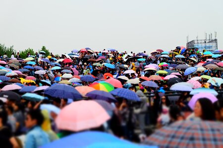 Music festival cloudy day color photo