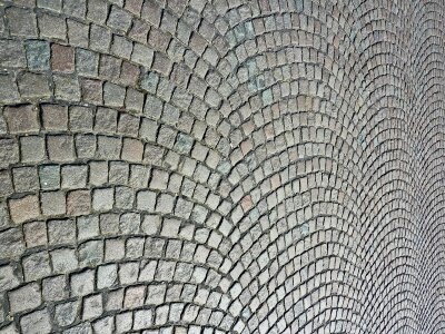 Road pavers stones lane