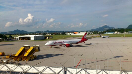Salzburg airport passenger aircraft