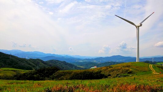 Wind power generator daegwallyeong windmill photo