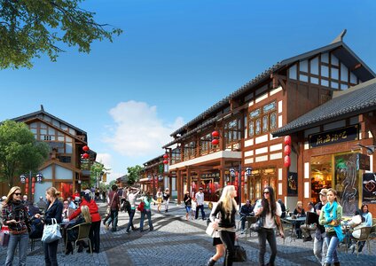 River system commercial street effect picture