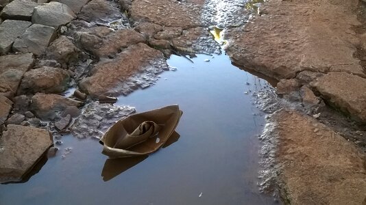 Origami puddle water