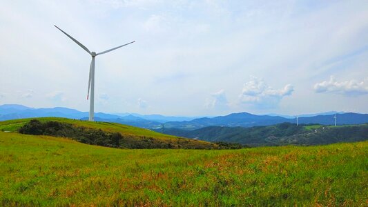 Wind power generator daegwallyeong windmill photo