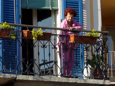 Old woman look observation