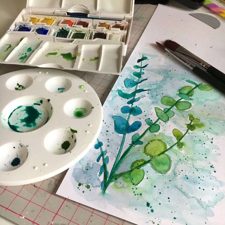 Watercolor palette painting