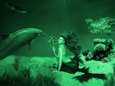 Mermaid photomontage atmospheric