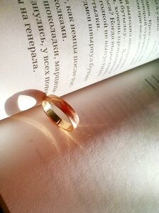Gold wedding rings love photo