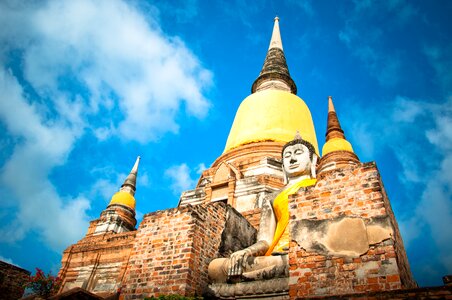 Summer monk buddha statue photo