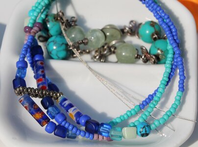 Necklace blue turquoise photo