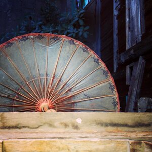 Paper umbrella the yard china wind photo