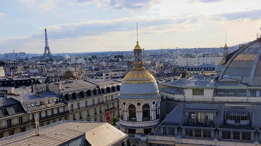 Roofs of paris eiffel tower landscape