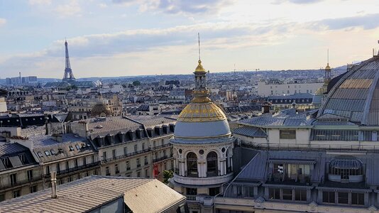 Roofs of paris eiffel tower landscape photo