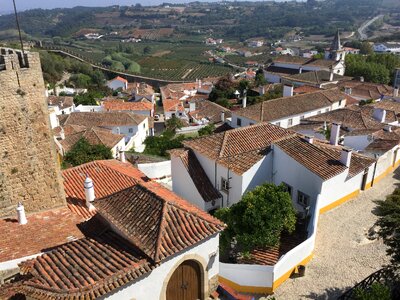 Village of obidos portugal obidos seen from the castle obidos portugal photo