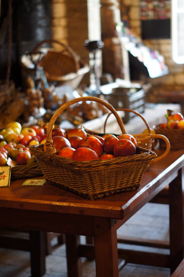 Fall red apple basket