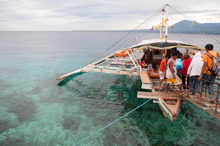 Philippines sea water crab boat photo