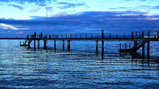 Water surface the pier blue