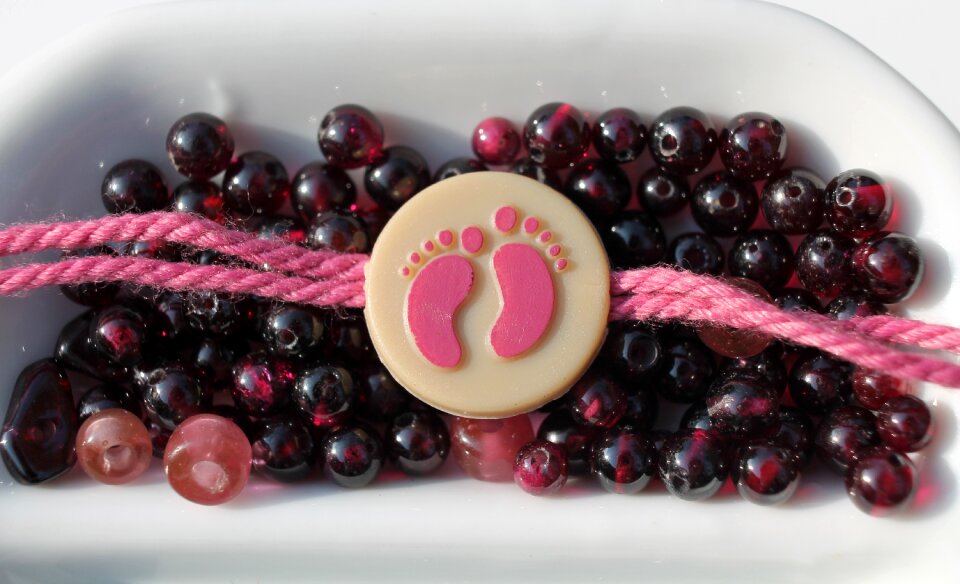 Necklace pink plum