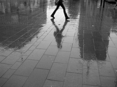 City rain mirroring photo